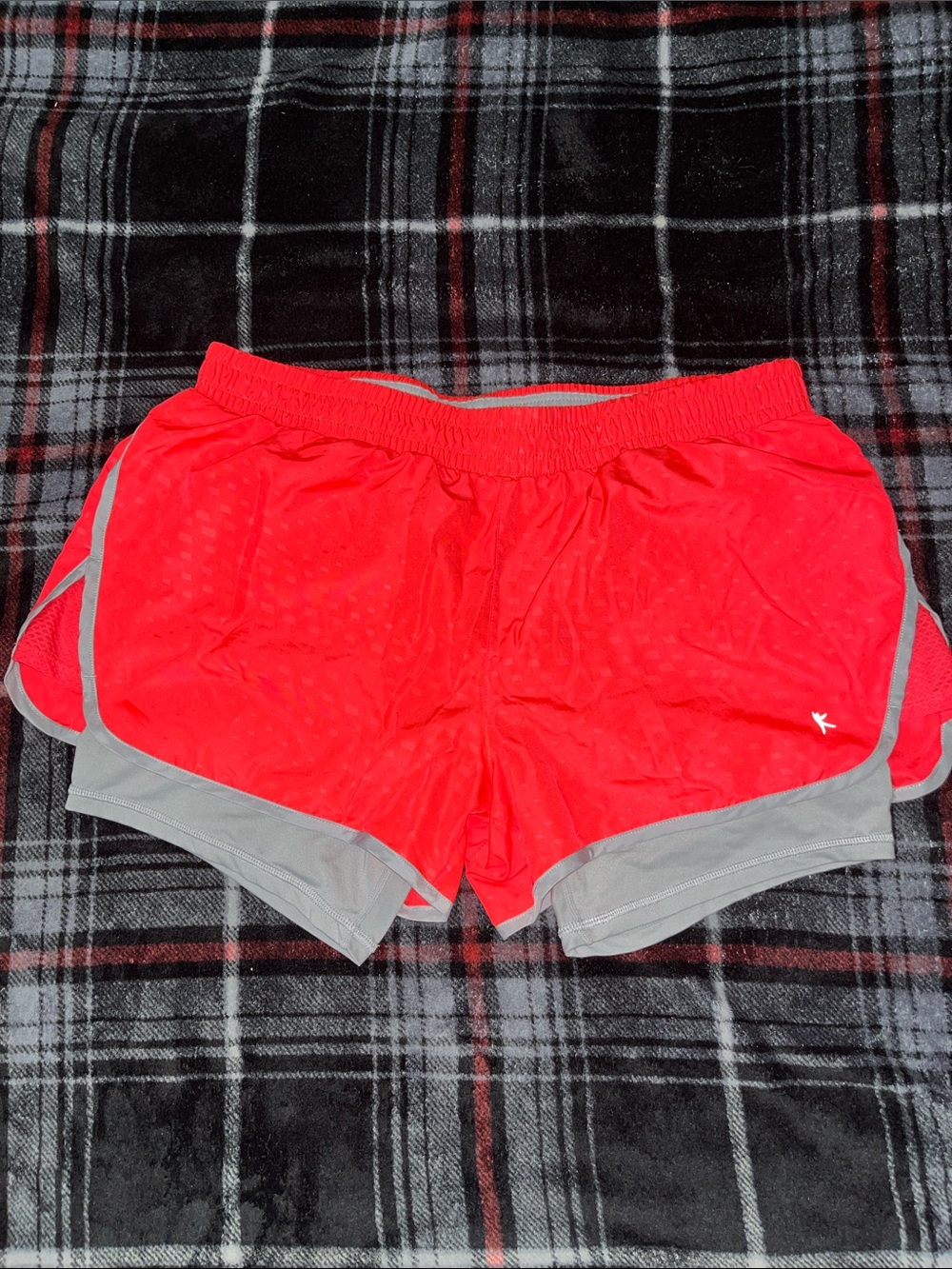 DanSkin Now Orange and Grey Athletic Running Shorts